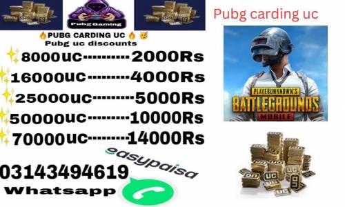 Pubg carding uc in Pakistan 03143494619