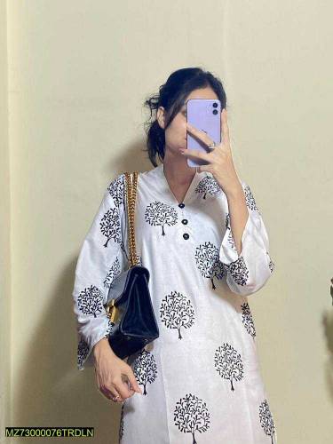 2Pcs linen printed suit