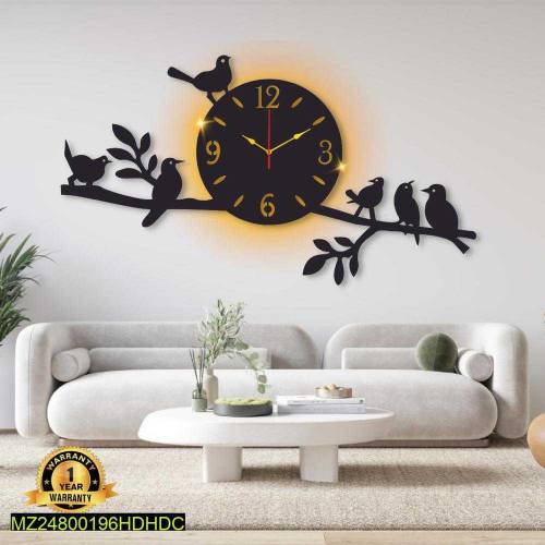 wood wallpaper clock 