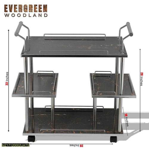 Wood And Iron Tea Trolley