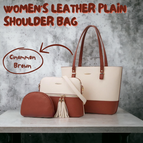 Women's Plain Leather Shoulder Bag