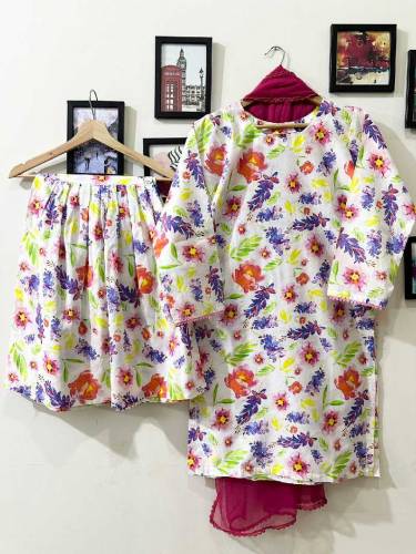 Digital print stitched dress
