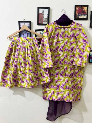 Digital print stitched dress