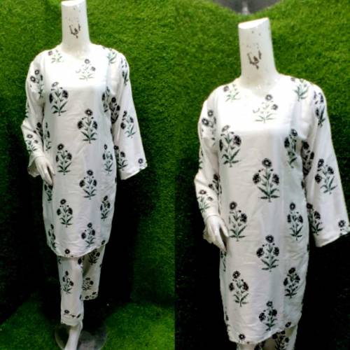 summer neck style  print 2pc*