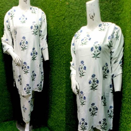 summer neck style  print 2pc*