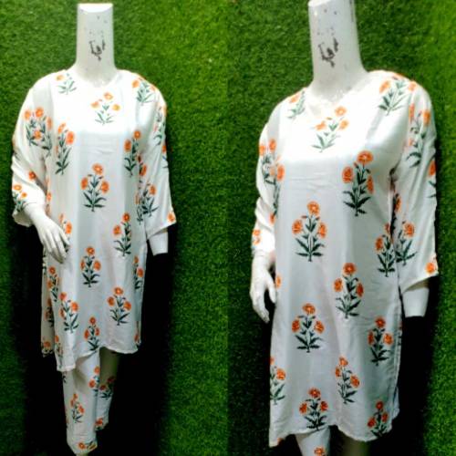 summer neck style  print 2pc*