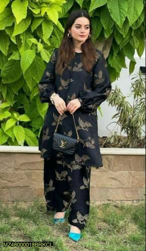 2 Pcs Women's stitched Linen Suit
