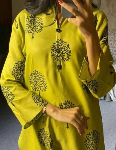2 Pcs Women’s Stitched Liner Printed Suit 