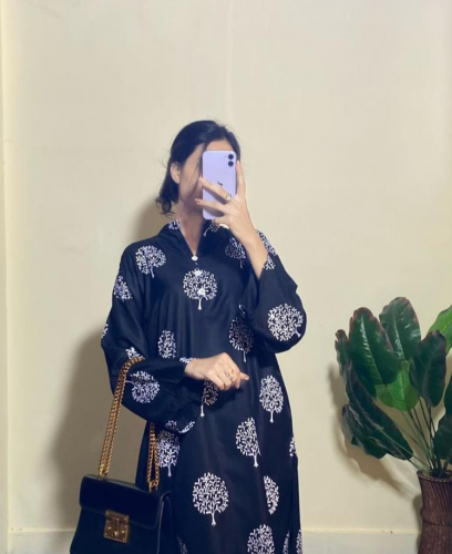 2Pcs Women's Stitched Linen Printed Suit 