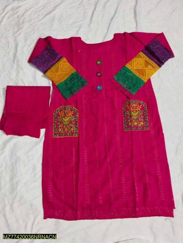 2 pcs Womans stitched printed suit lawn suit