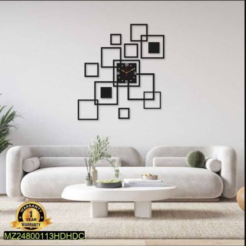 beautiful MDF wood wall clock with backlight 