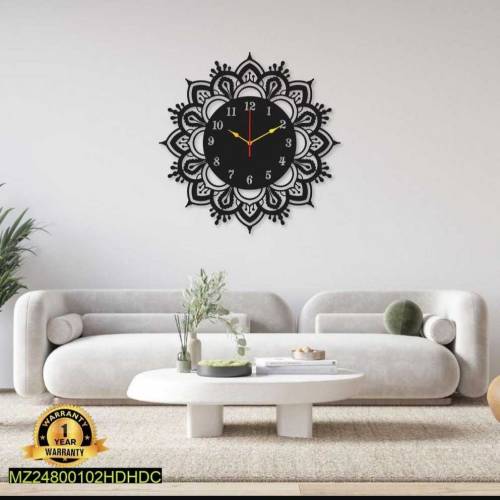 beautiful MDF wood wall clock with backlight 