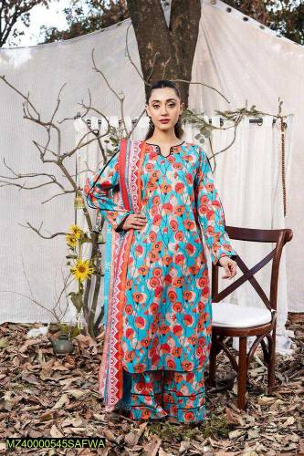 2 pcs Womans stitched printed suit lawn suit