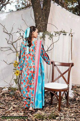 2 pcs Womans stitched printed suit lawn suit