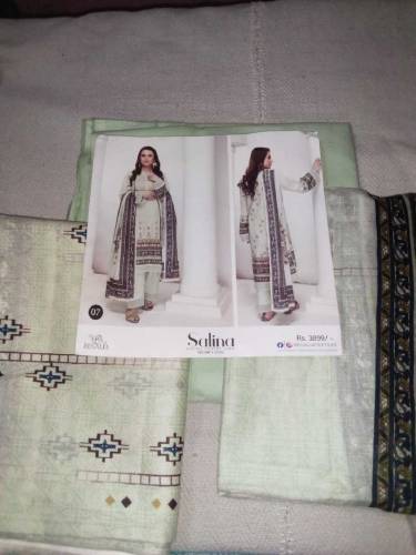 salina unstitched suit 3 piece Digital Printed lawn for girls/women | 