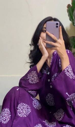 2pcs women’s stitched linen printed suit 