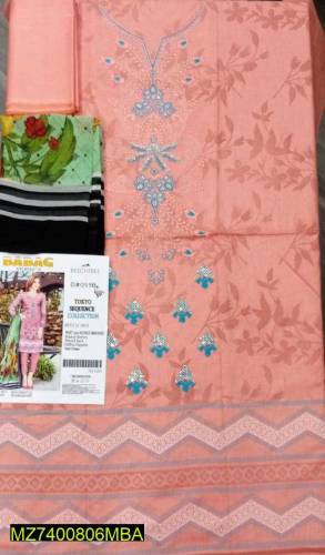 3pcs Lawn women suit unstiched