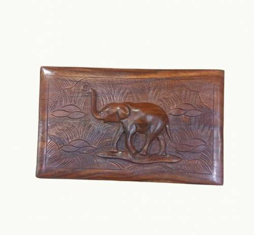 Wooden Jewelry And Make up Box, Carved Faces Jewellery Box.