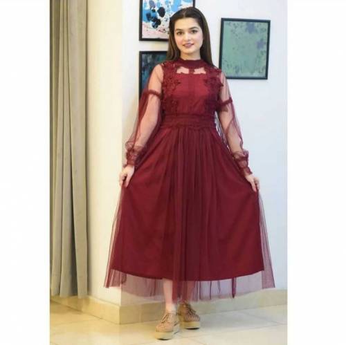 Lace Flower Net Long Maxi For Girls Women: Long Dress Princess Dress