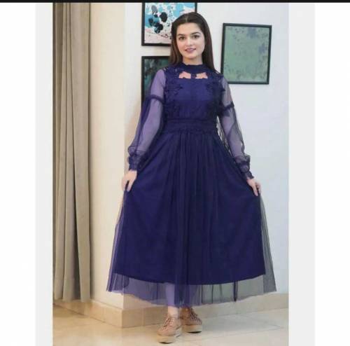 Lace Flower Net Long Maxi For Girls Women: Long Dress Princess Dress