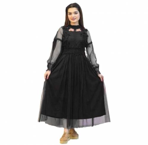 Lace Flower Net Long Maxi For Girls Women: Long Dress Princess Dress