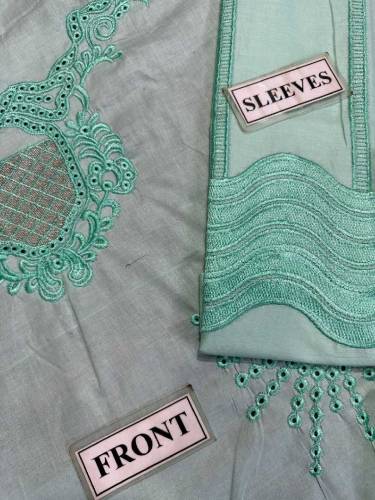 unstiched Cotton chicken kaari with organza dupatta 