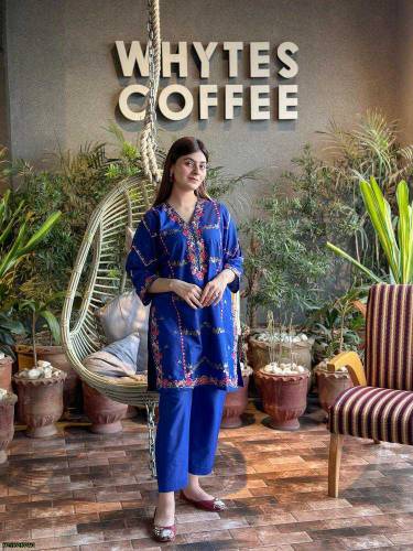 2pc embroidered stich woman lawn dress 