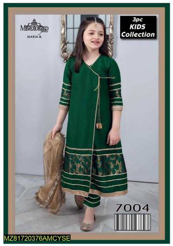 3pc girl embroidered unstich dress 