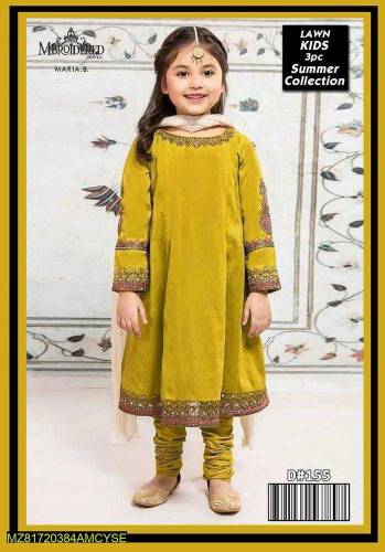 3pc girl embroidered unstich dress 