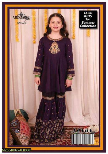 3pc girl embroidered unstich dress 