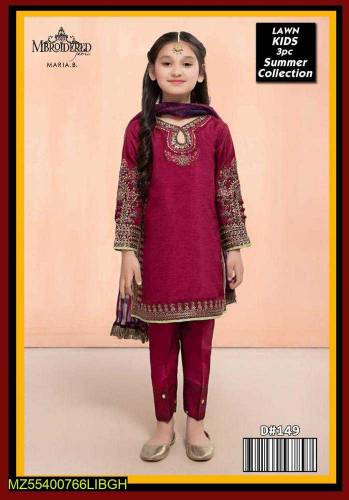 3pc girl embroidered unstich dress 