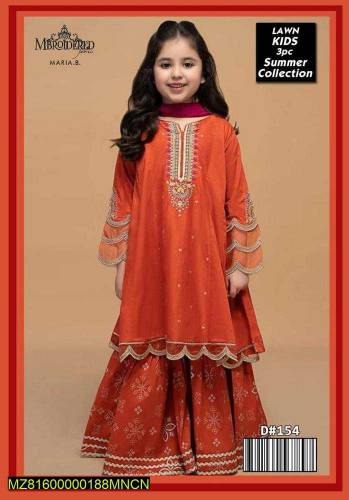 3pc girl embroidered unstich dress 