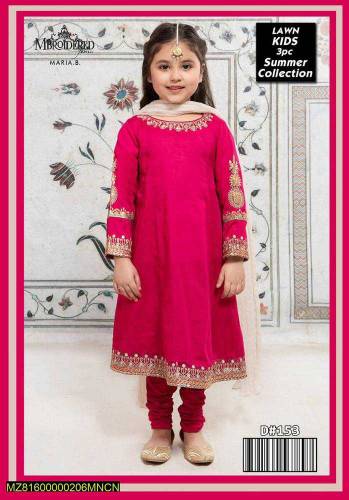 3pc girl embroidered unstich dress 