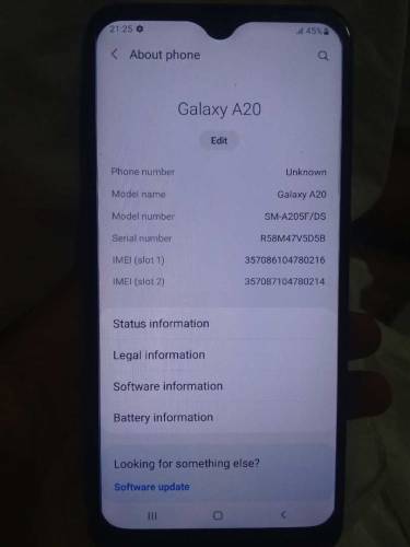 Samsung A20 urgent sale