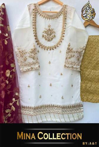 Handwork And Embroidery Shirt With Emb Dupatta 3piece