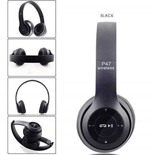 P47 Ultimate Wireless Headphones - Bluetooth, FM, Mic & Foldable Desig