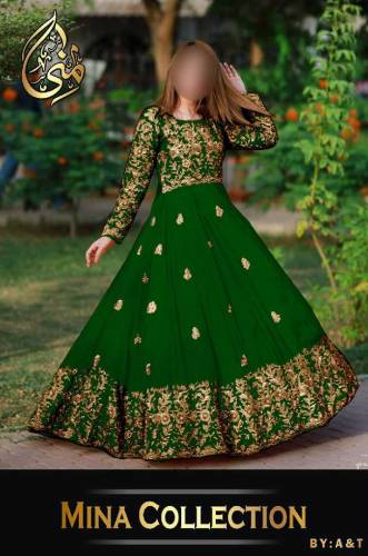 Front,Border Sleeves Embroidery With *Handwork Nug* Long Maxi 2Pcs