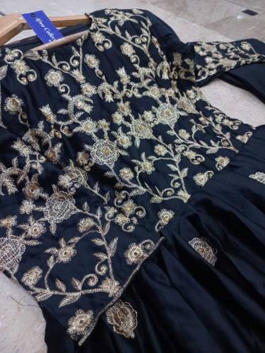 Front,Border Sleeves Embroidery With *Handwork Nug* Long Maxi 2Pcs