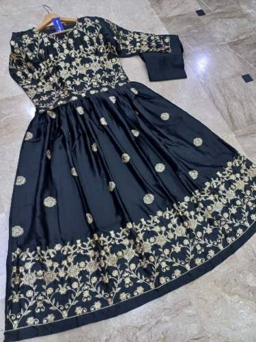 Front,Border Sleeves Embroidery With *Handwork Nug* Long Maxi 2Pcs