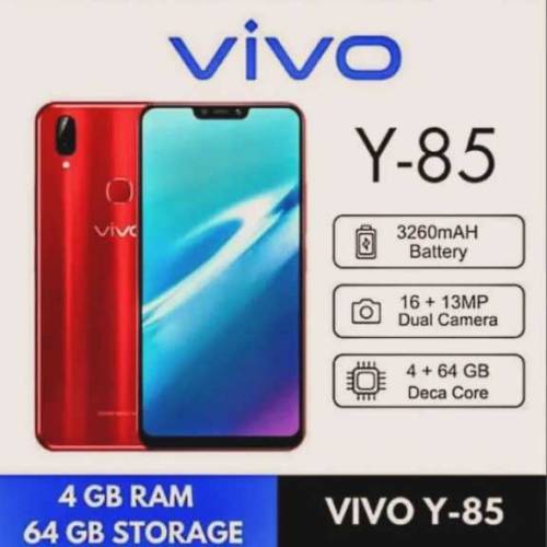 vivo Y85 4 GB RAM 64 GB ROM CHARGER BACK COVER WARRANTY AND BOX PACKED