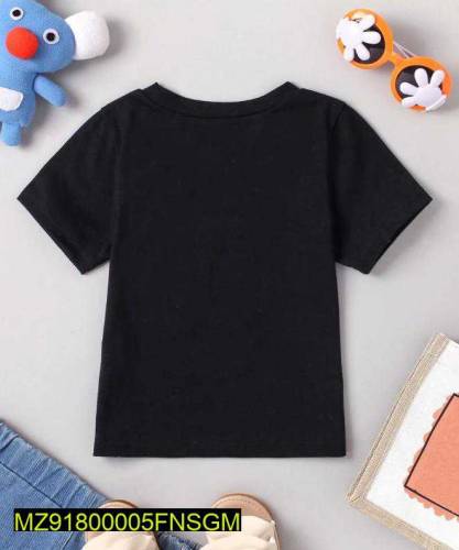 1 pc stitched  cotton tee shirt - badana cat graphic tee