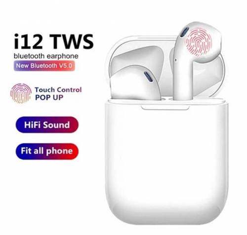 TWS i12 Airpods with super sound & High quality touch sensor 