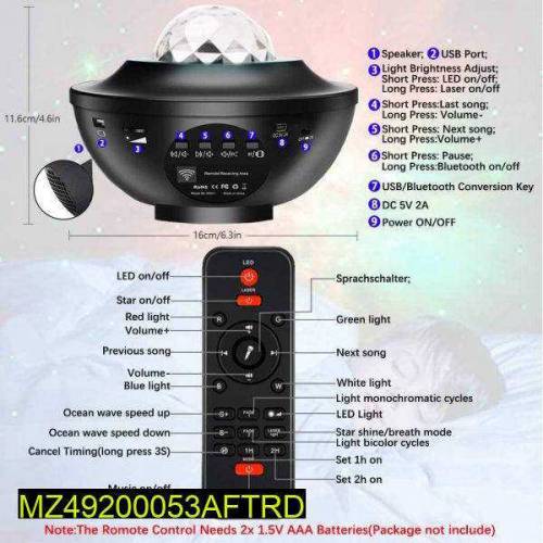 Galaxy sky night projector with music Bluetooth speaker