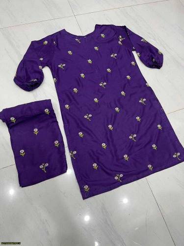 Trending Dress 2 peice Women stiched Fully emoridery (linen)