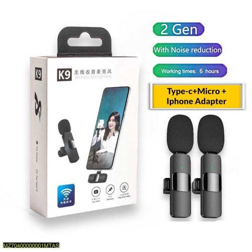 K9 mic wireless dual microphone delivery available and cash on deliver