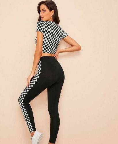 2 pc women's jursy printed suit 