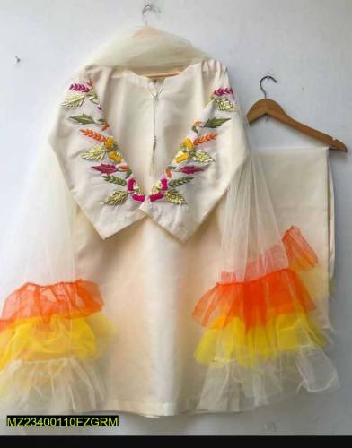 3 pcs women stiched katan silk  suit