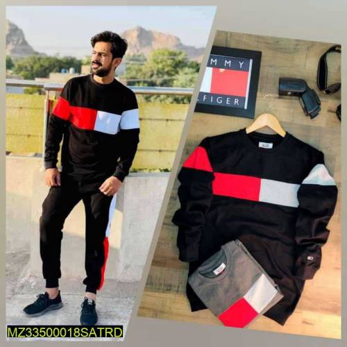 2 pcs man stitched polyester printed track suit 