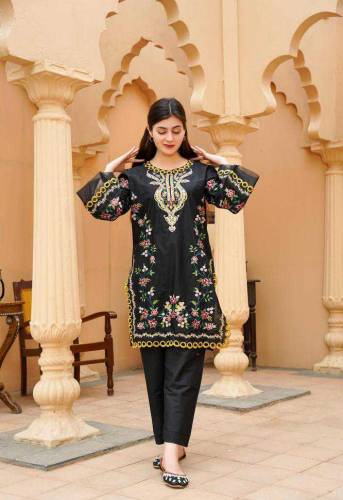 women 2pc cut work embroidery suit 