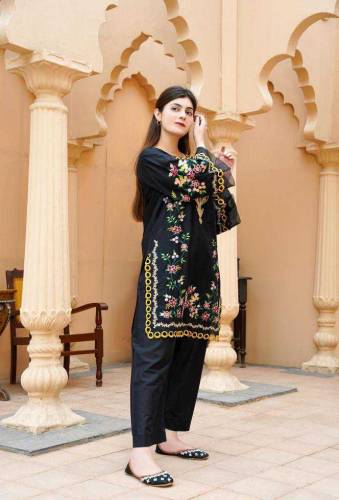 women 2pc cut work embroidery suit 